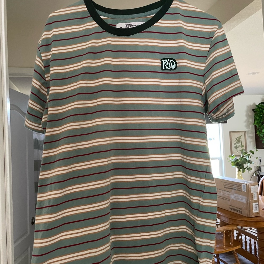 Striped dutch bros t shirt